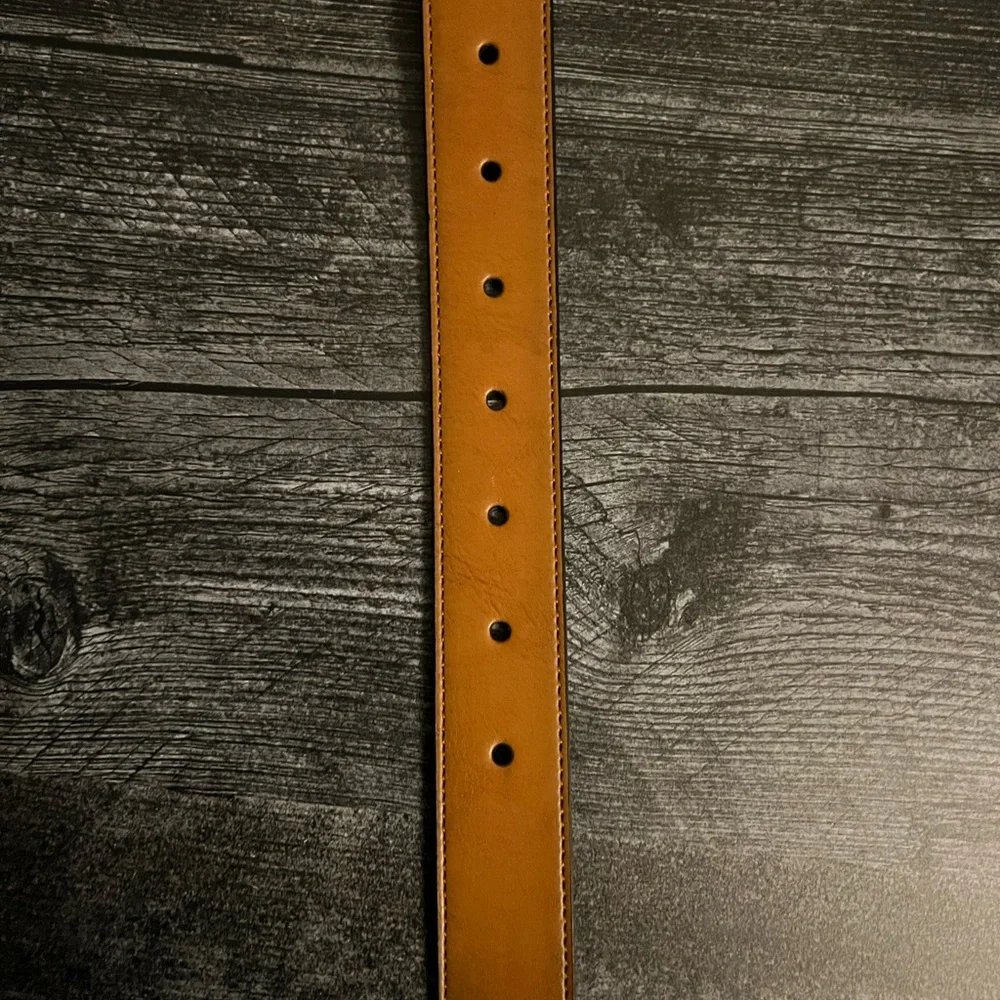 Tommy Hilfiger Faux Leather Reversible Belt Black Brown Size M 26-28